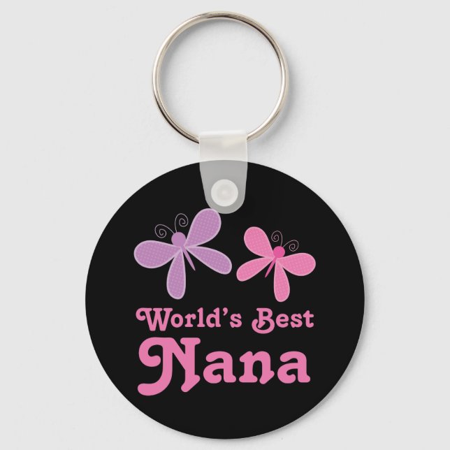 Dragonfly World's Best Nana Gift Keychain (Front)