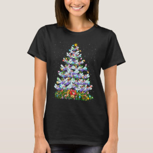 Dragonfly   Xmas Lights Santa Dragonfly Christmas  T-Shirt