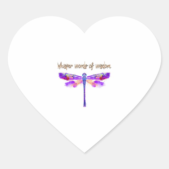 Dragonfly xoxo heart sticker (Front)