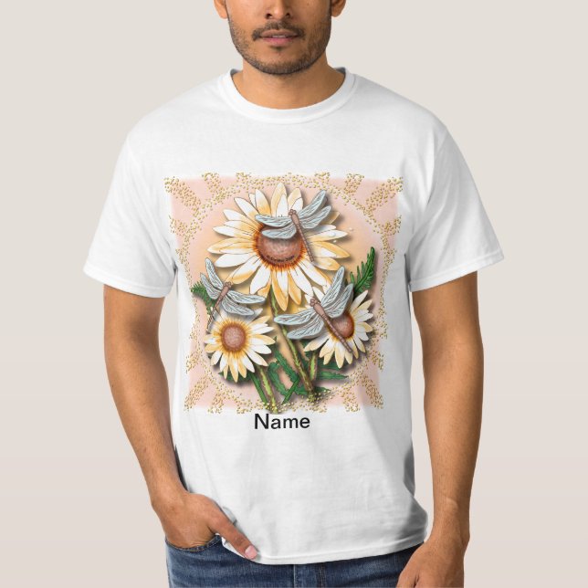 Dragonfly Yellow Daisy t-shirt (Front)