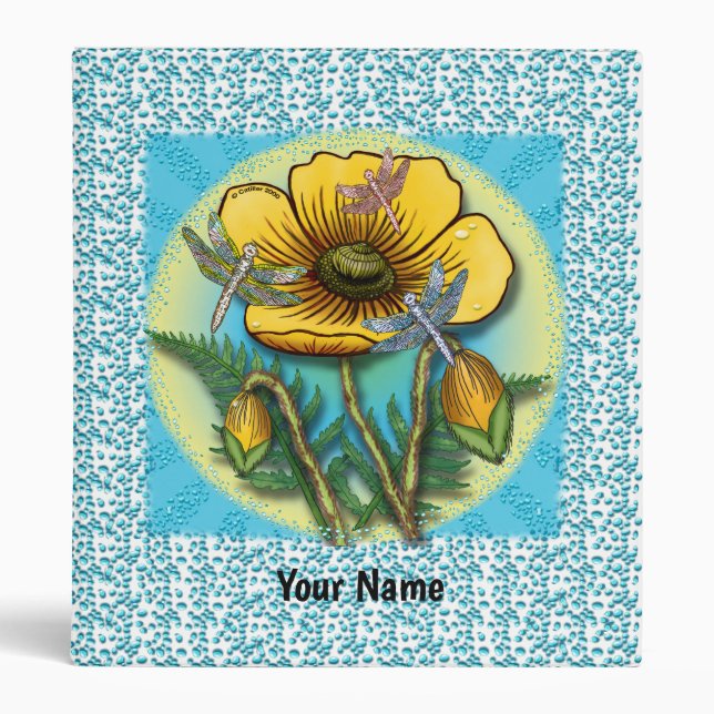 Dragonfly Yellow Poppy binder (Front)