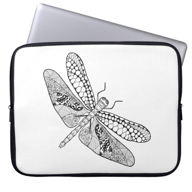 Dragonfly Zendoodle Laptop Sleeve (Front)
