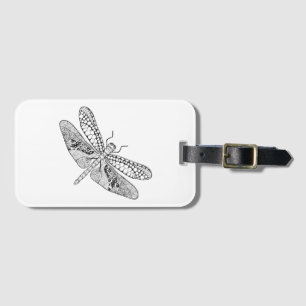 Dragonfly Zendoodle Luggage Tag