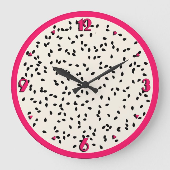 Dragonfruit / Dragon Fruit Stylized Fruit Slice Large Clock (Front)