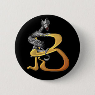 Dragonlore Initial B 2 Inch Round Button