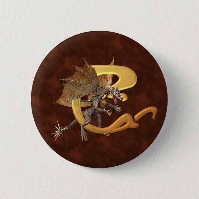 Dragonlore Initial C 2 Inch Round Button (Front)