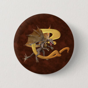 Dragonlore Initial C 2 Inch Round Button