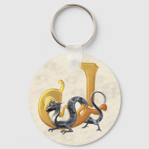 Dragonlore Initial J Keychain
