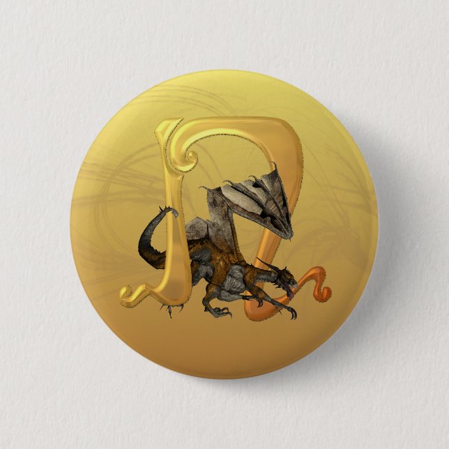 Dragonlore Initial N 2 Inch Round Button (Front)