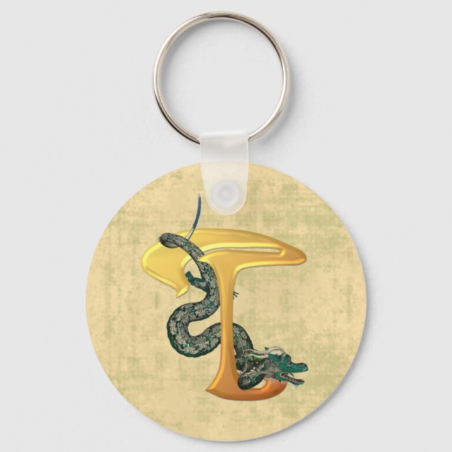 Dragonlore Initial T Keychain (Front)