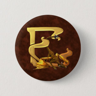 Dragonlore Initials E 2 Inch Round Button