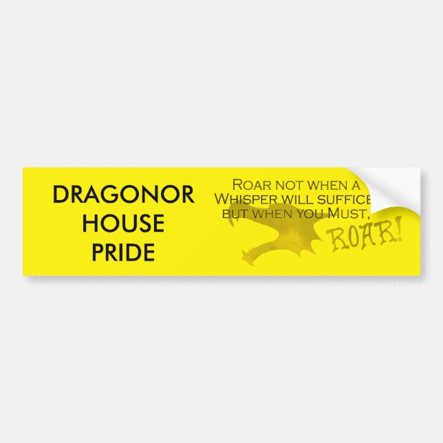 Dragonor House Pride Bumpersticker With Motto Bumper Sticker (Front)