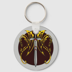 DRAGONS AND SWORD KEYCHAIN