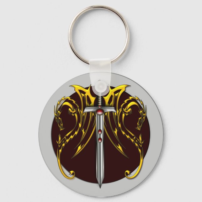 DRAGONS AND SWORD KEYCHAIN (Front)