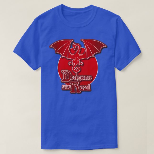Dragons are Real Red T-Shirt (Design Front)