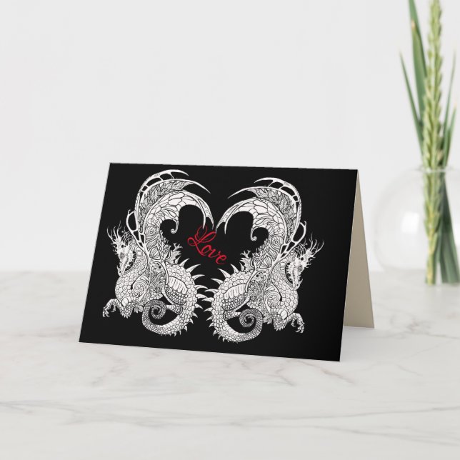 Dragons Art Nouveau style~greeting card (Front)