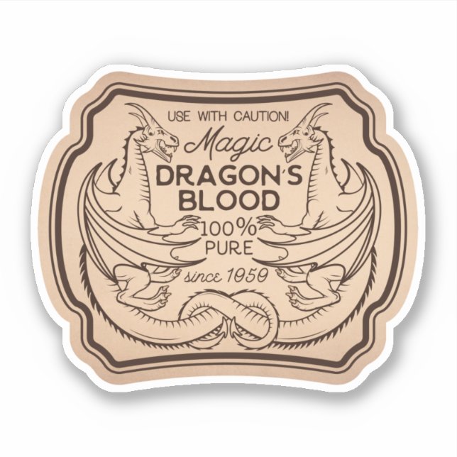 Dragons Blood Potion Vintage Label Sticker (Front)