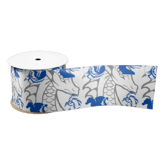 Dragons Blue Satin Ribbon