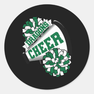 Dragons Cheer Ck To School Cheerleading Spirit G Classic Round Sticker