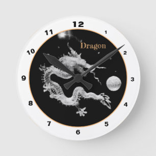 Dragons & Crystal Dragon Lore /Birth of the Dragon Round Clock