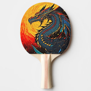 Dragon's Dance - Retro Art Ping Pong Paddle