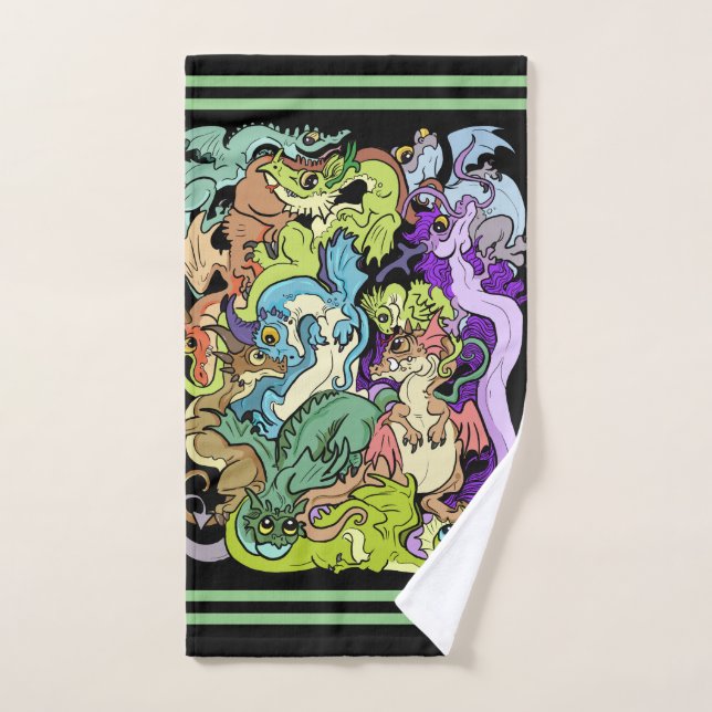 Dragons De Parti Emballés (Serviette à main)