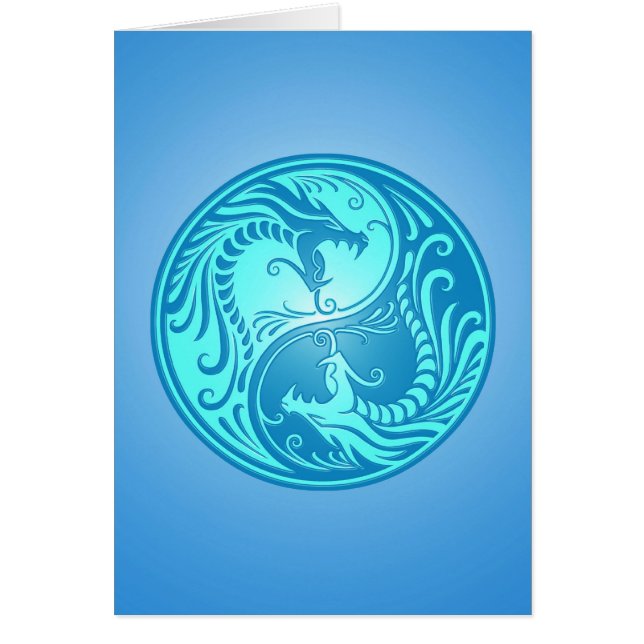 Dragons de Yin Yang, bleu-clair (Devant)