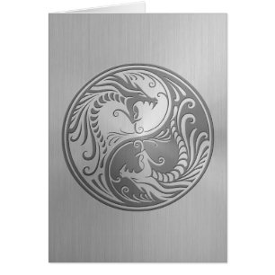 Dragons de Yin Yang d'acier inoxydable