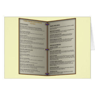 Dragon's Den Tavern Menu