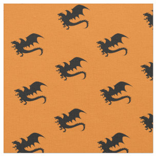 Dragons DND Silhouettes Fabric