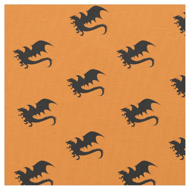 Dragons DND Silhouettes Fabric (Close Up)