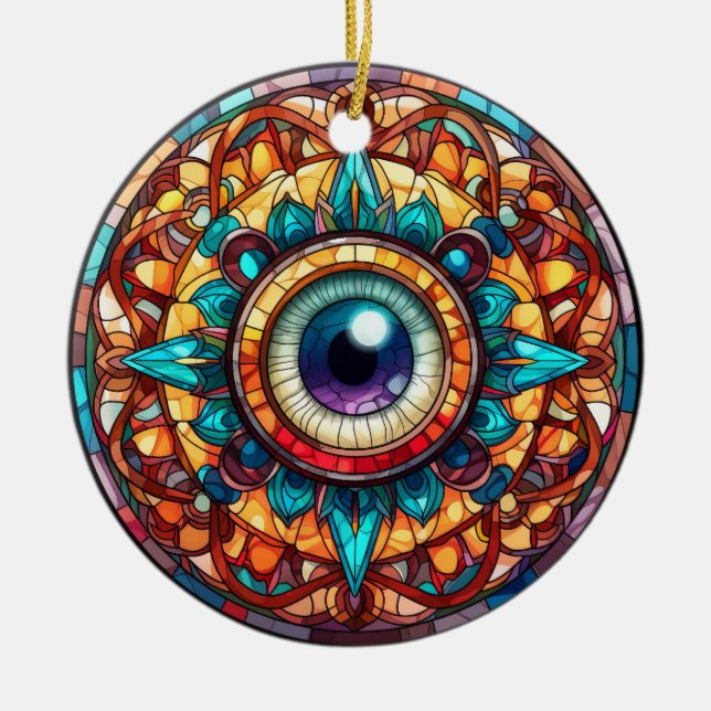 Dragon's Eye Ceramic Ornament (Front)