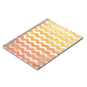 Dragons Eye Orange Chevron Pattern Notebook