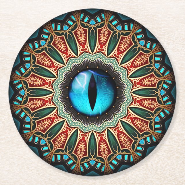 Dragon's Eye Round Paper Coaster (Front)