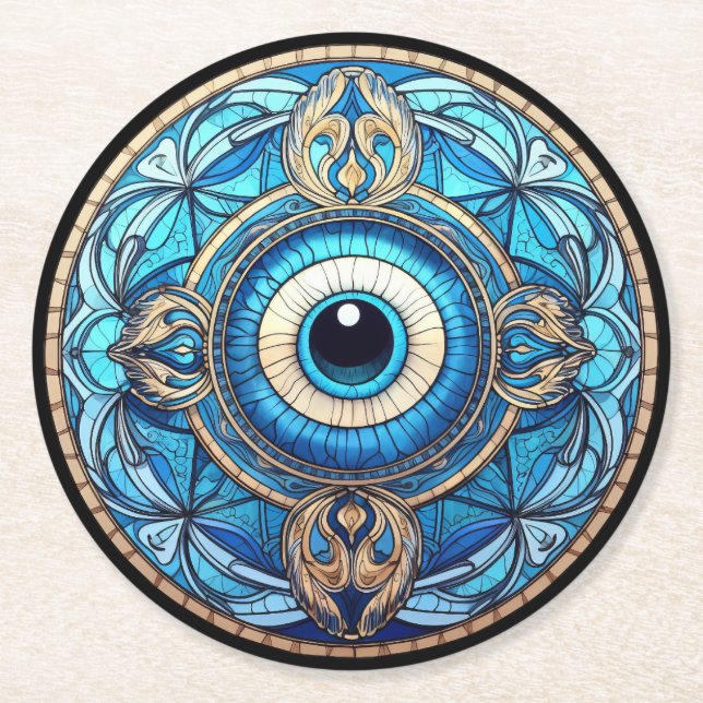 Dragon's Eye Round Paper Coaster (Front)