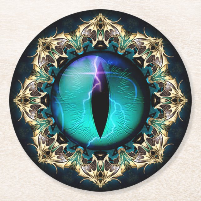 Dragon's Eye Round Paper Coaster (Front)