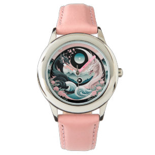 Dragons Floral Mountain Pink Sage Teal Watch