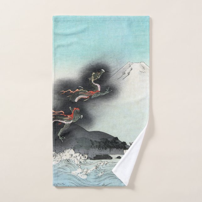Dragon's Fury Sea Battle for Mount Fuji, Japan Hand Towel (Hand Towel)