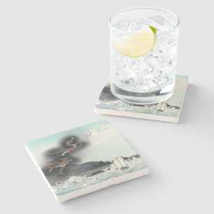 Dragon's Fury Sea Battle for Mount Fuji, Japan Stone Coaster