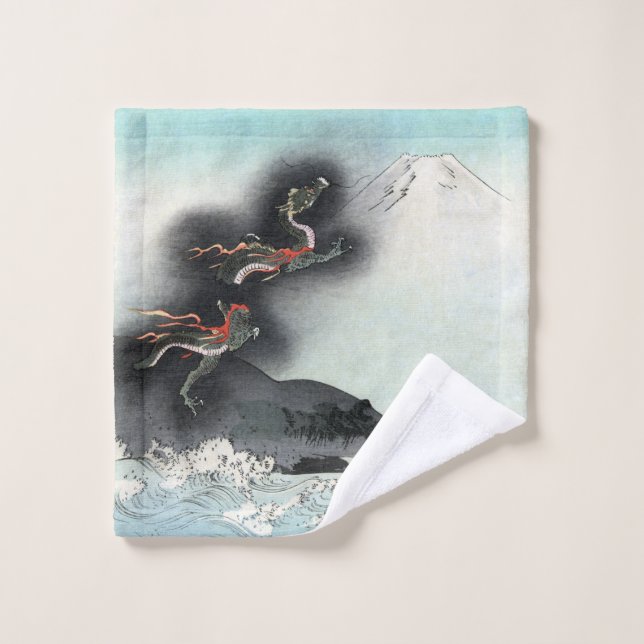 Dragon's Fury Sea Battle for Mount Fuji, Japan Wash Cloth (Wash Cloth)