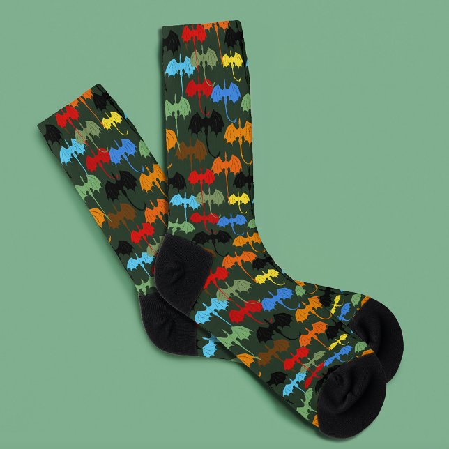 Dragons Green Flight Fantasy Socks (Creator Uploaded)
