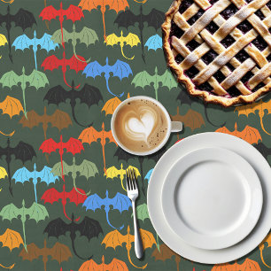 Dragons Green Flight Fantasy Tablecloth