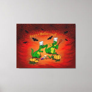 Dragons - Happy Halloween ! Today I will cook Canvas Print