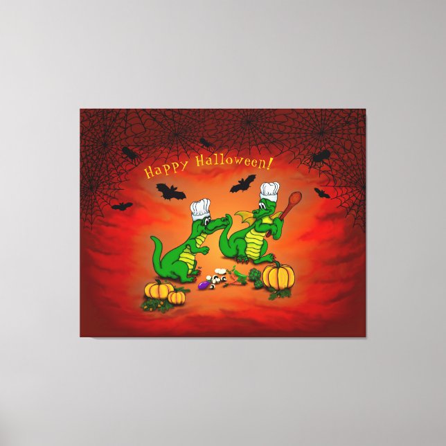 Dragons - Happy Halloween ! Today I will cook Canvas Print (Front)