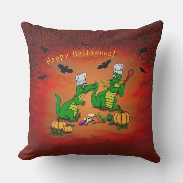 Dragons - Happy Halloween ! Today I will cook Outdoor Pillow (Front)