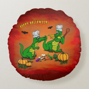Dragons - Happy Halloween ! Today I will cook Round Pillow