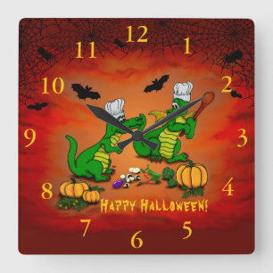 Dragons - Happy Halloween ! Today I will cook Square Wall Clock