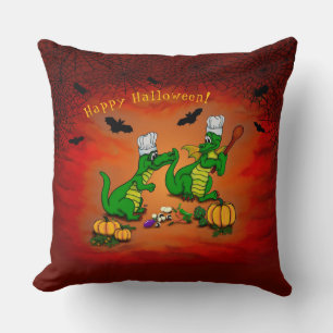 Dragons - Happy Halloween ! Today I will cook Throw Pillow