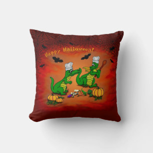 Dragons - Happy Halloween ! Today I will cook Throw Pillow