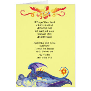 Dragon's heart poem card